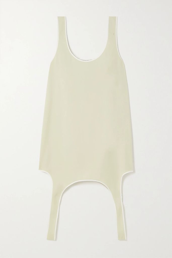 Asymmetric Crepe De Chine Dress - Off-white