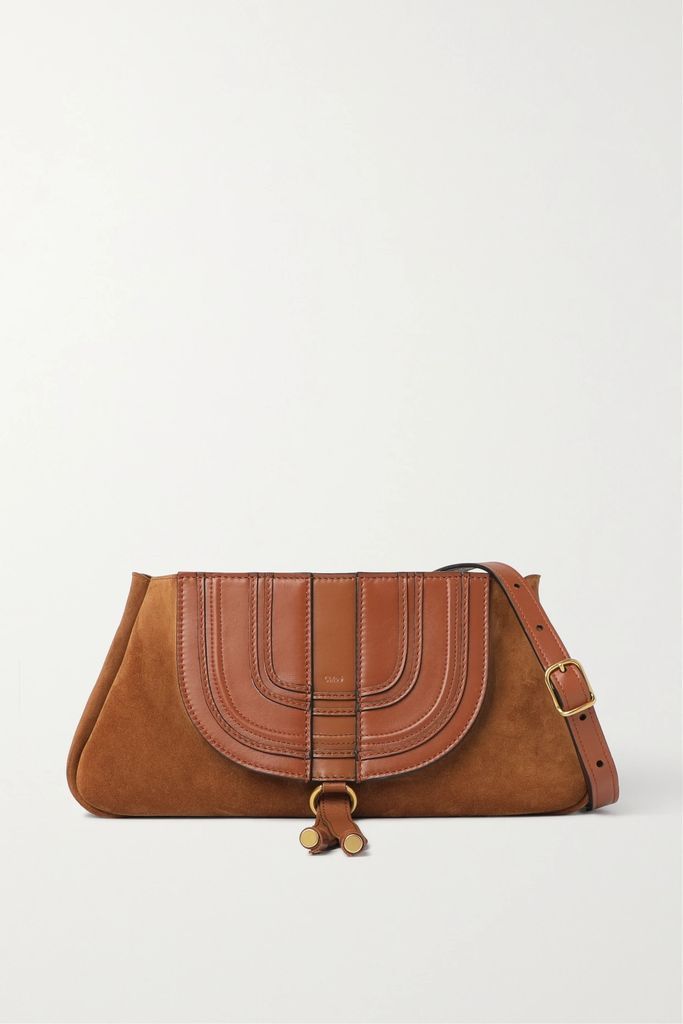 Marcie Tasseled Leather And Suede Shoulder Bag - Camel