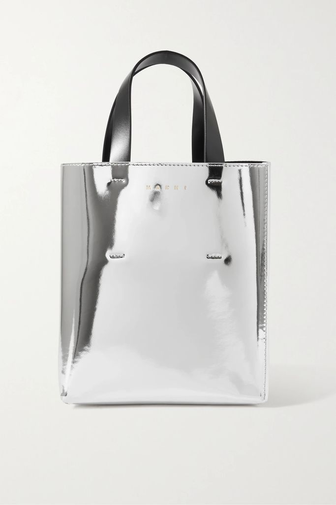 Museo Metallic Leather Tote - Silver