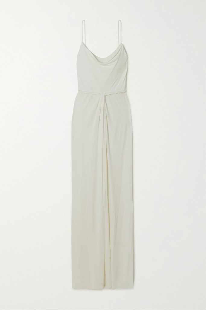 Draped Stretch-jersey Gown - White