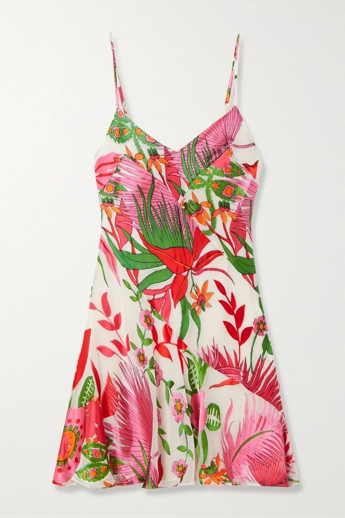 Zarima Floral-print Silk-blend Mini Dress - Pink