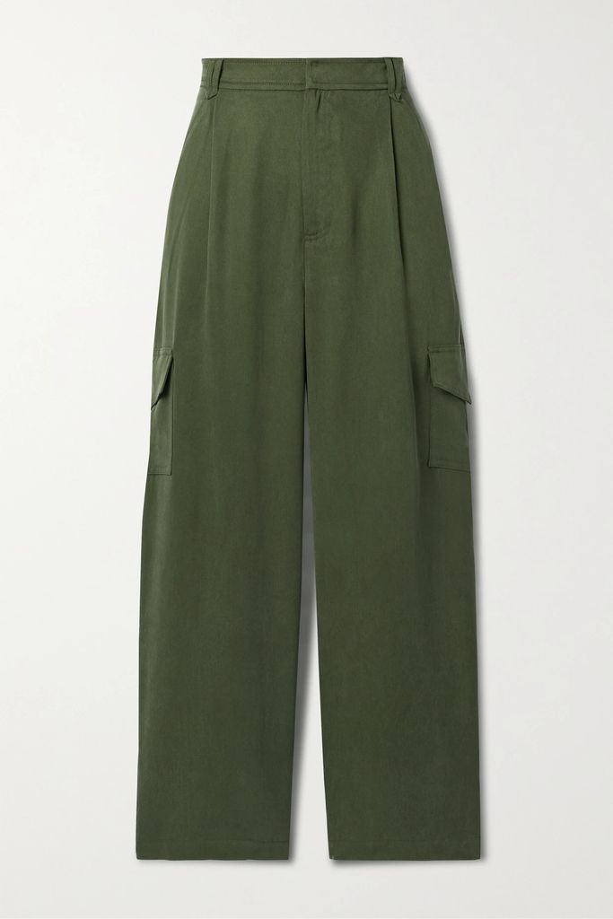 Jackson Tencel Lyocell-twill Straight-leg Cargo Pants - Dark green