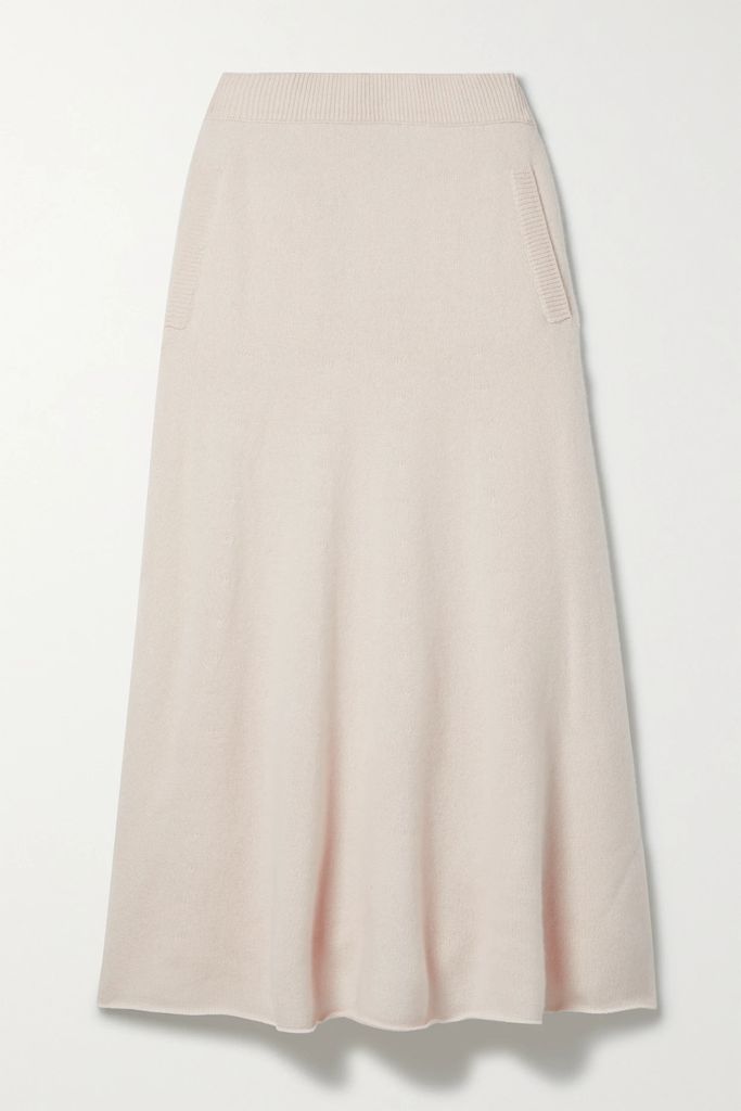 Cashmere Midi Skirt - Cream