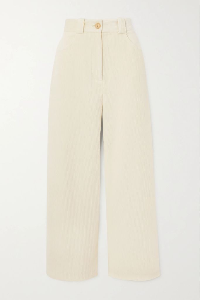 Rapton Cotton-corduroy Wide-leg Pants - Off-white