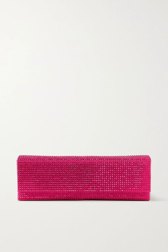 Amini Paloma Crystal-embellished Satin Clutch - Red