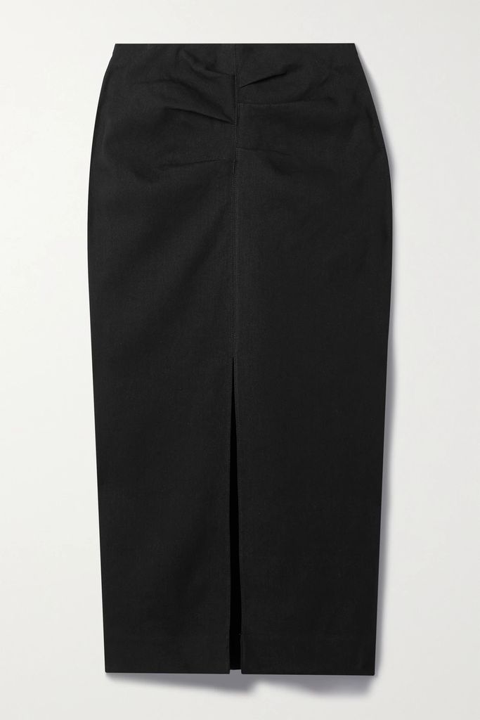 Feciae Hemp-blend Midi Skirt - Black