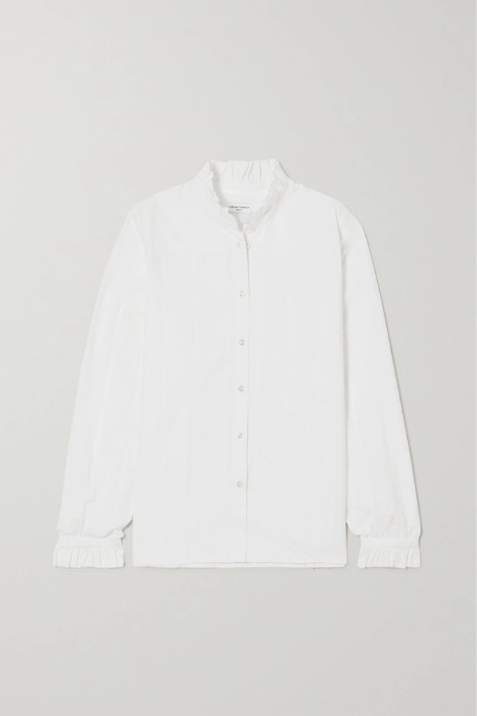 Adda Embroidered Fil Coupé Organic Cotton-poplin Shirt - White