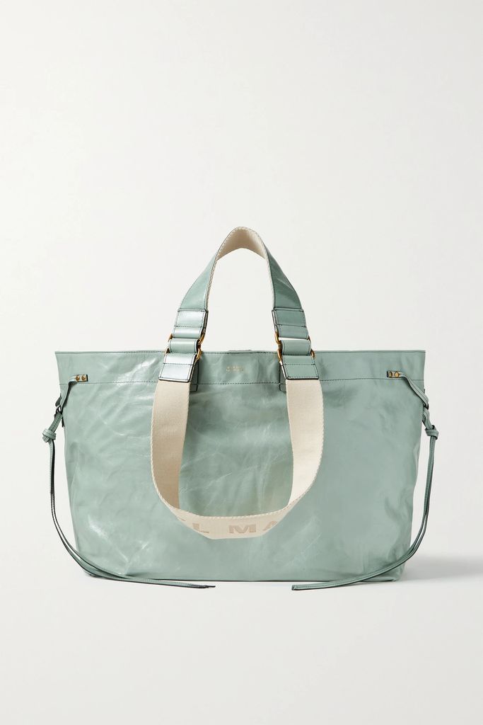Wardy Crinkled-leather Tote - Light green
