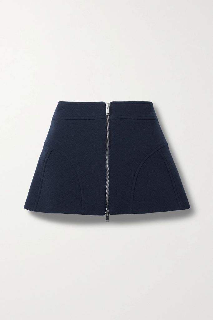 Keene Wool-crepe Mini Skirt - Navy