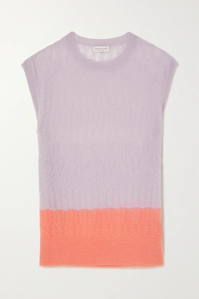 Two-tone Knitted Top - Lilac