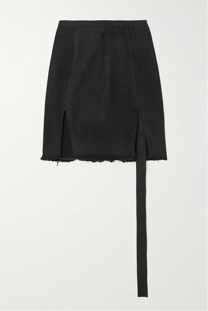 Drkshdw Sacrimini Distressed Denim Mini Skirt - Black