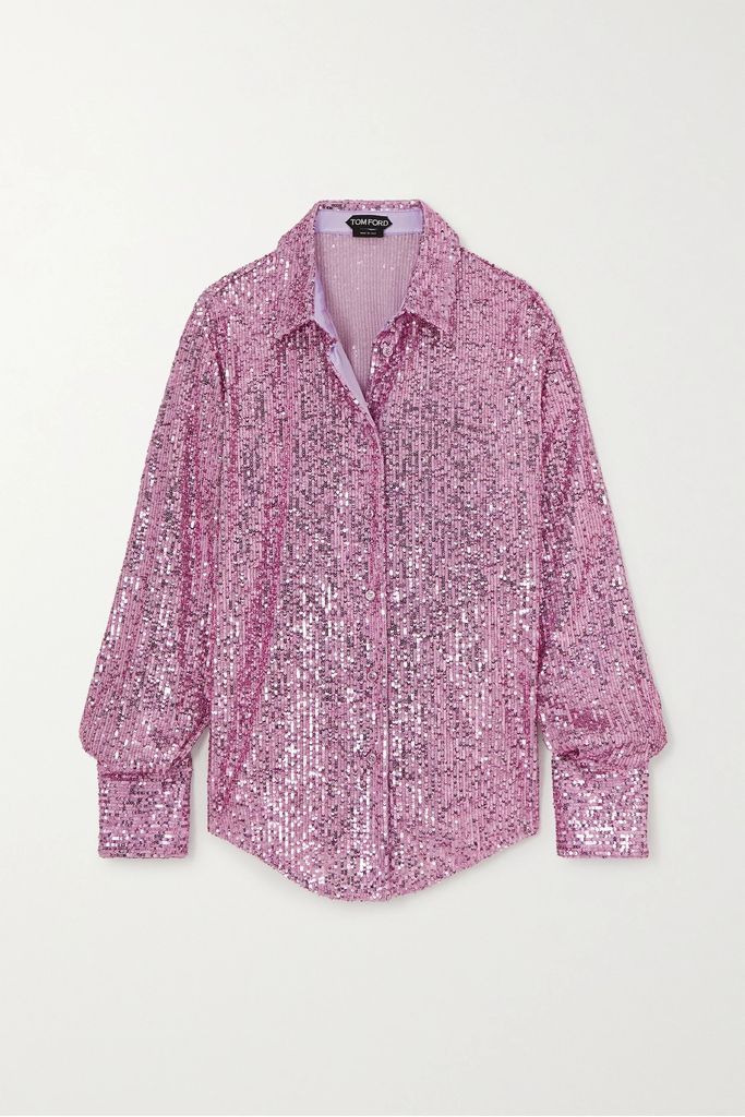 Sequined Tulle Shirt - Lilac