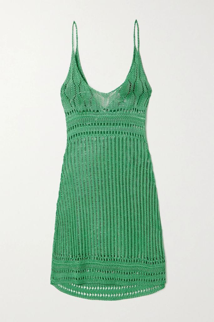 + Paula's Ibiza Crochet-knit Midi Dress - Green