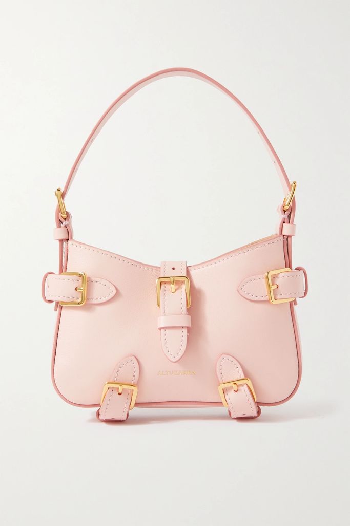Play Mini Buckled Leather Shoulder Bag - Pink