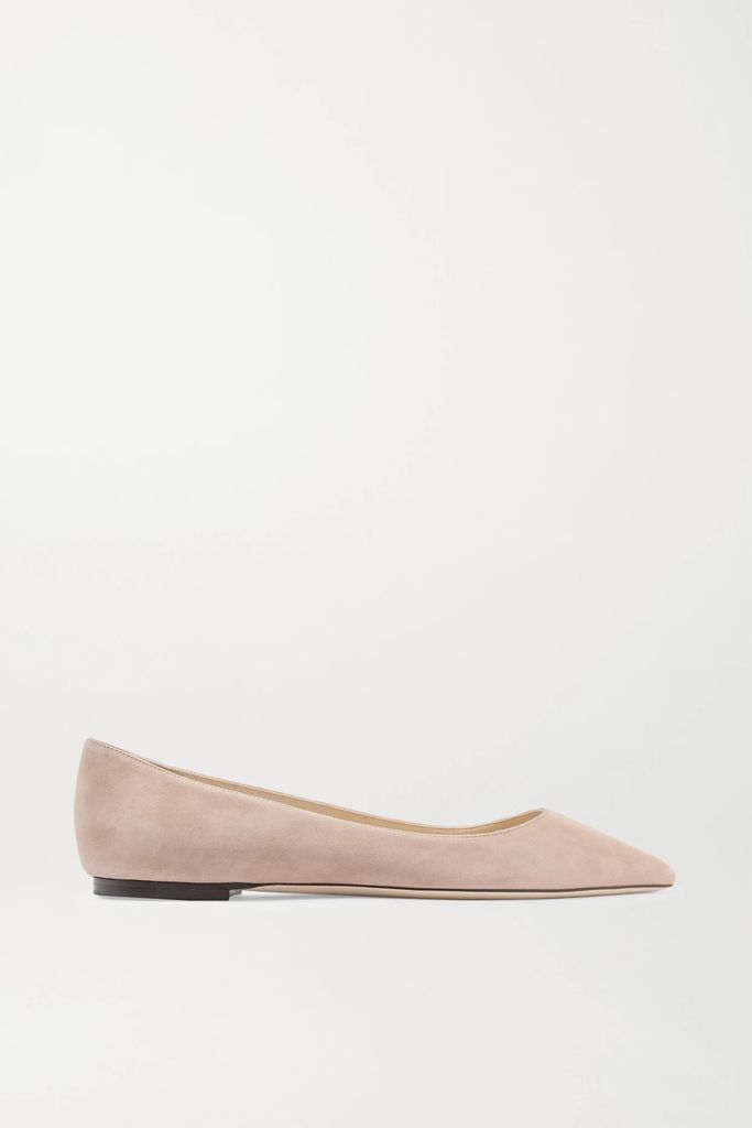 Romy Suede Point-toe Flats - Antique rose