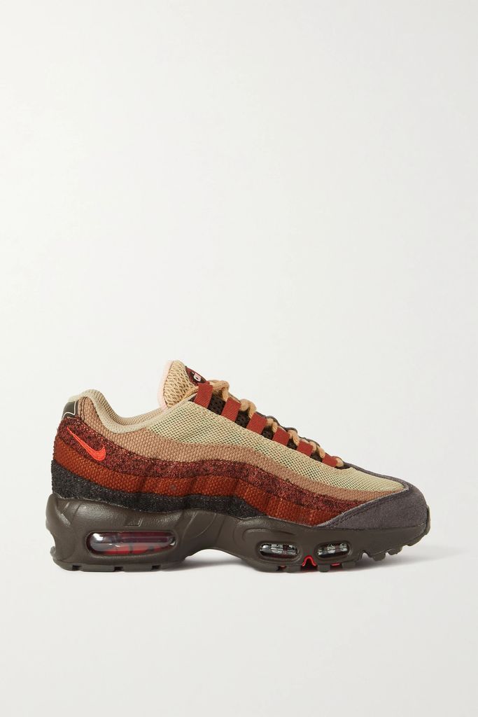 Air Max 95 Anatomy Mesh, Canvas And Faux Suede Sneakers - Brown