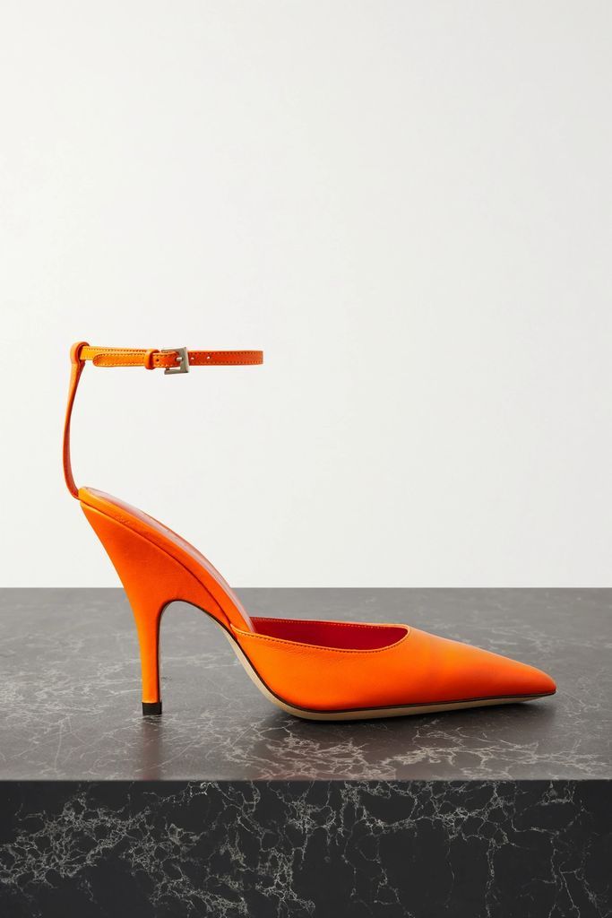 Eliza Leather Pumps - Orange