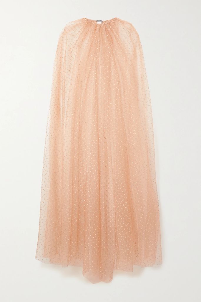 Glittered Tulle Cape - Cream