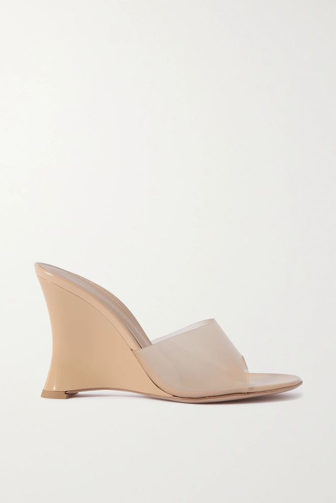 Futura 95 Patent-leather And Pvc Wedge Sandals - Neutral