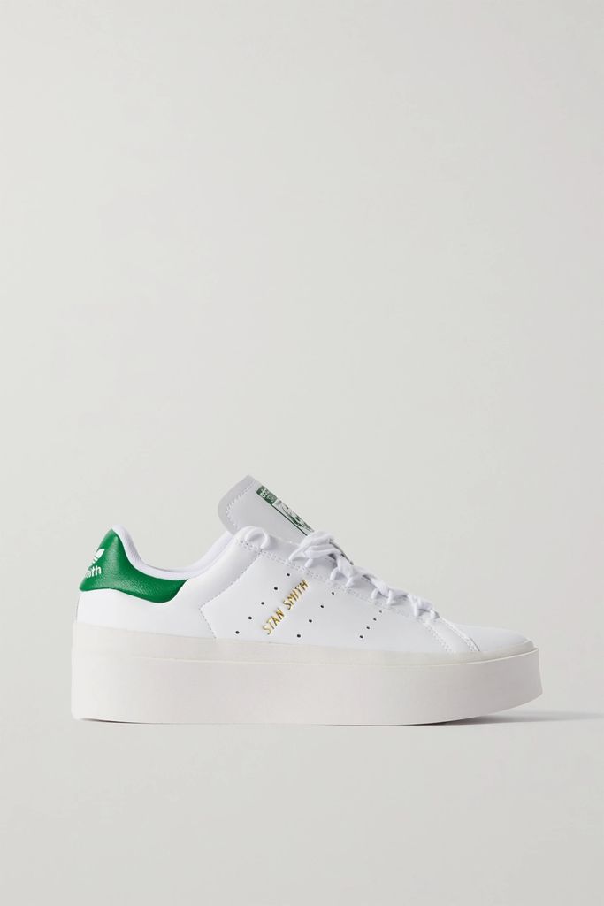 Stan Smith Bonega Faux Leather Platform Sneakers - White