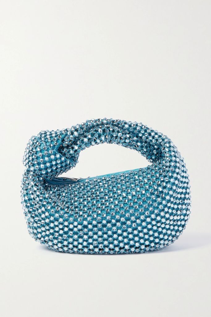 Jodie Mini Crystal-embellished Intrecciato Mesh Tote - Blue