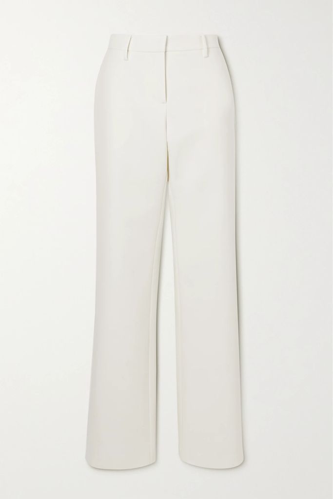 Wool Straight-leg Pants - Cream
