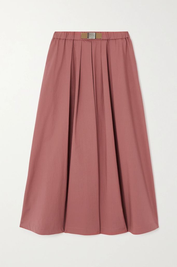 Cotton-poplin Midi Skirt - Pink