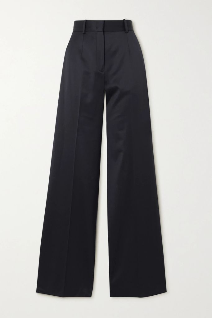 + Net Sustain Merino Wool-blend Wide-leg Pants - Navy