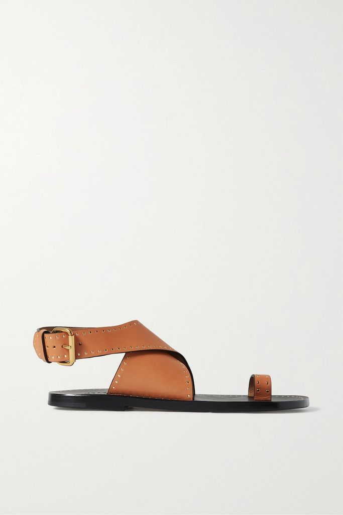 Jools Studded Leather Sandals - Tan