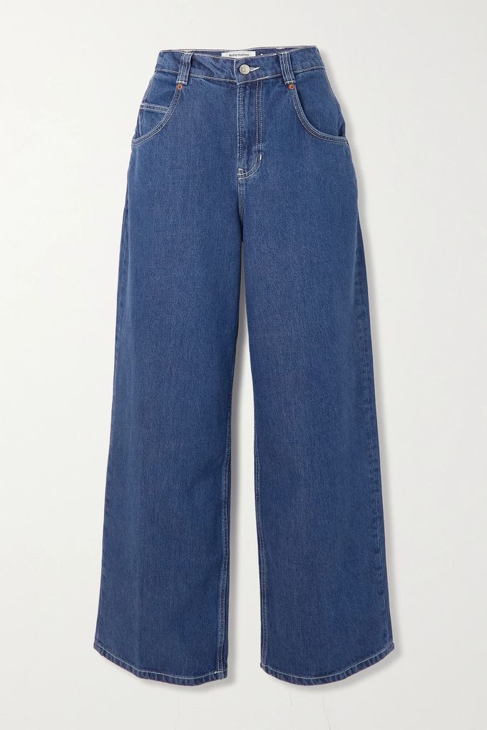 High-rise Wide-leg Organic Jeans - Blue