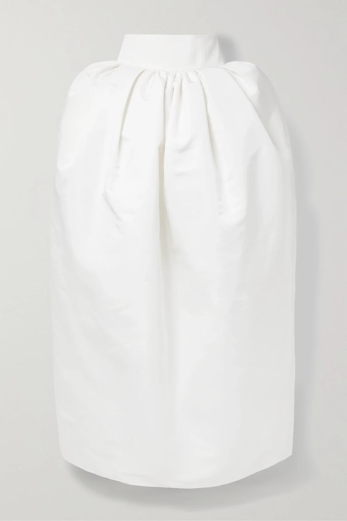 Gathered Silk-faille Maxi Skirt - Ivory