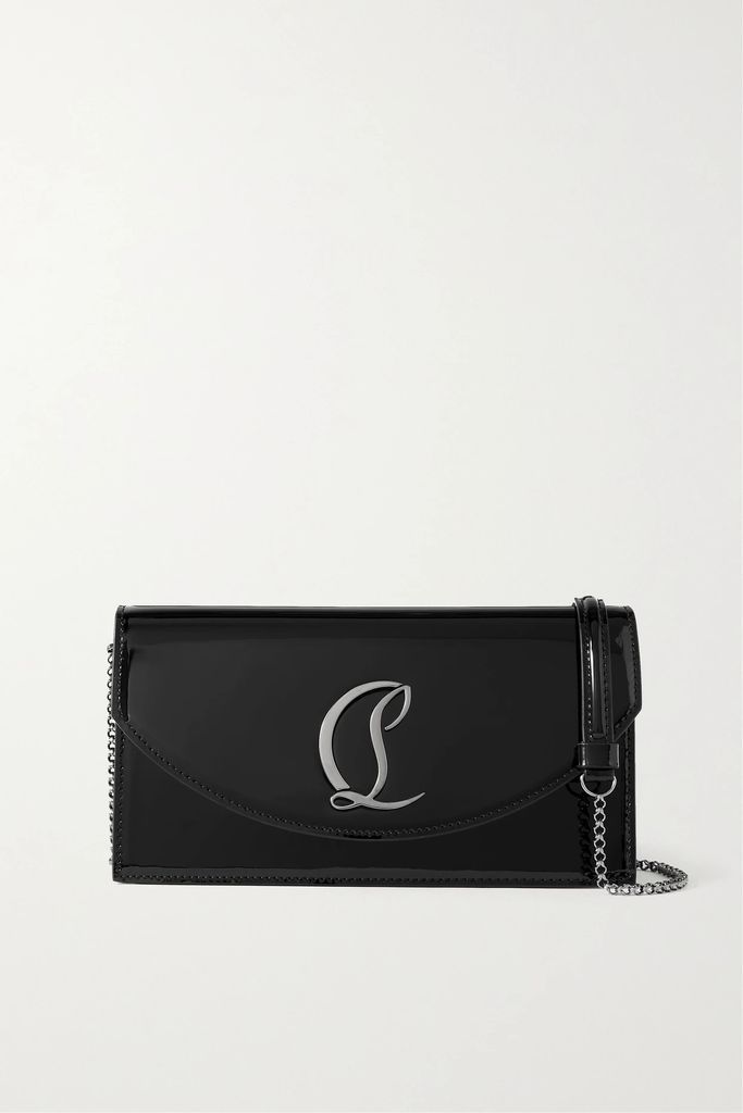 Loubi54 Embellished Patent-leather Shoulder Bag - Black