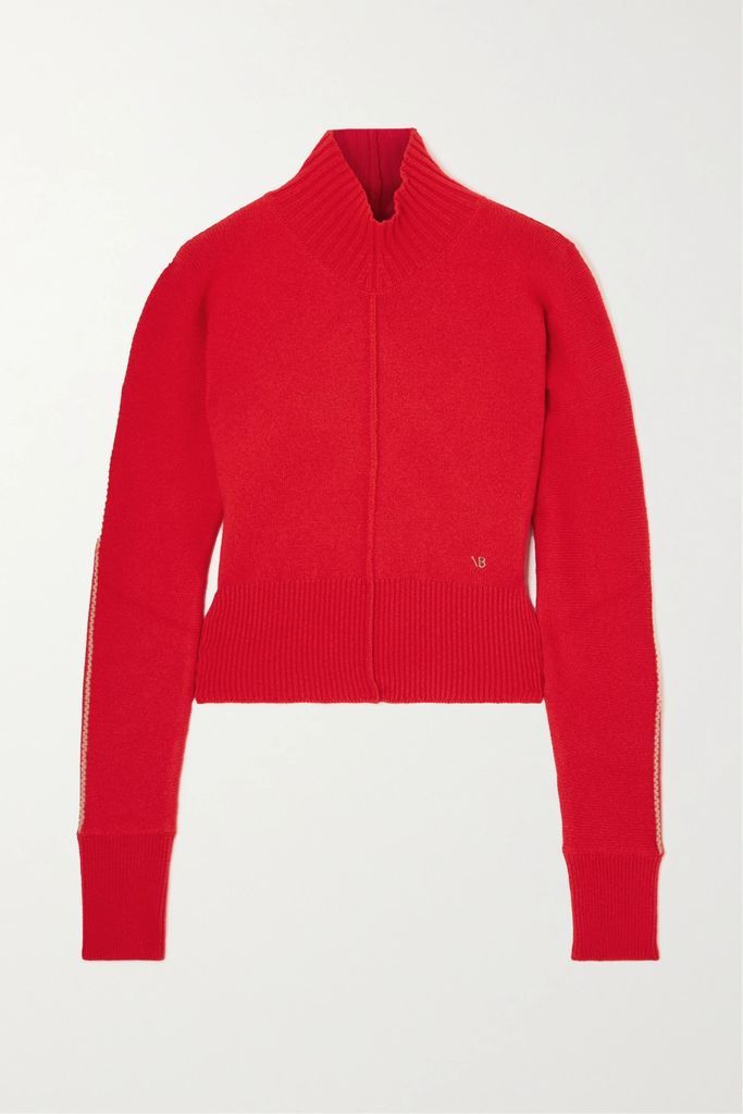 Cashmere-blend Turtleneck Sweater - Red