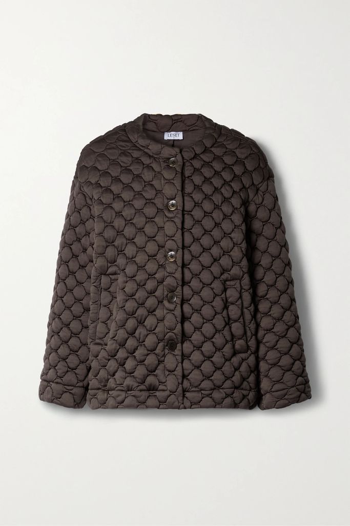 Jack Quilted Jersey Bomber Jacket - Brown
