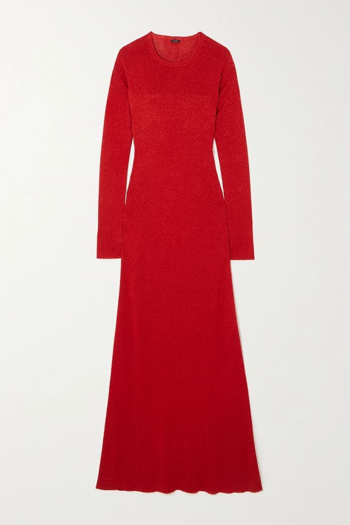 Lurex Maxi Dress - Red
