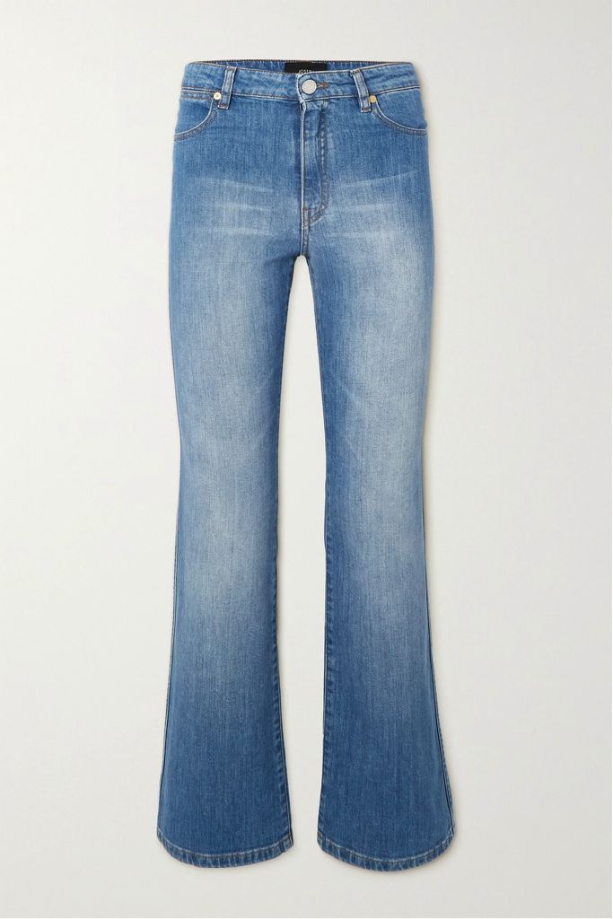 Duke Cropped High-rise Flared Jeans - Indigo