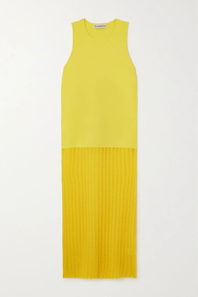 Knitted Midi Dress - Yellow