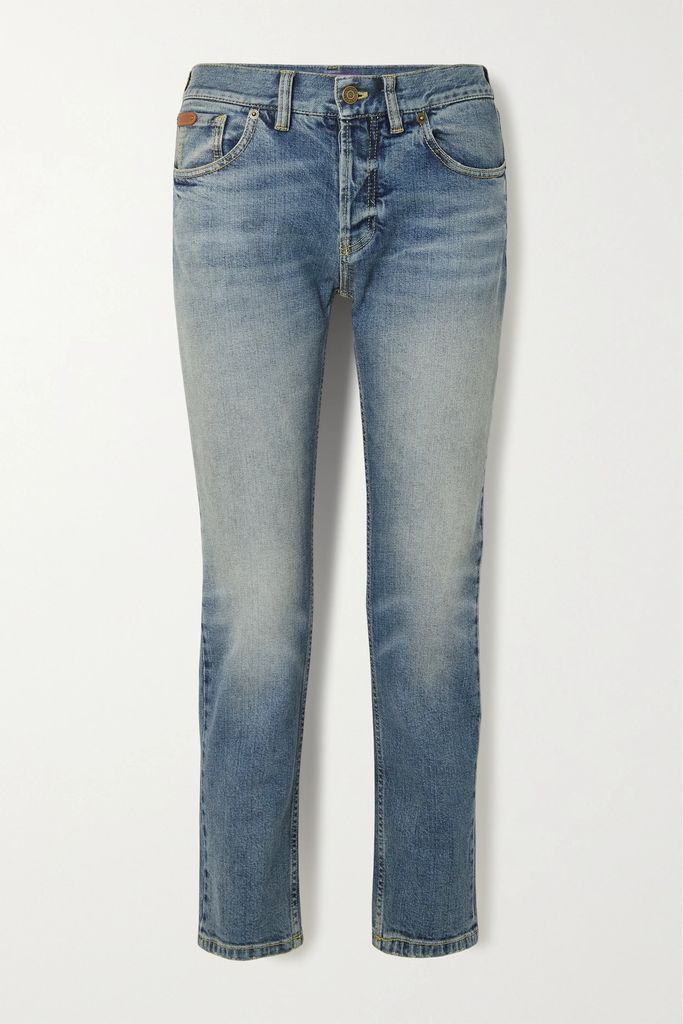 750 Cropped Mid-rise Slim-leg Jeans - Blue
