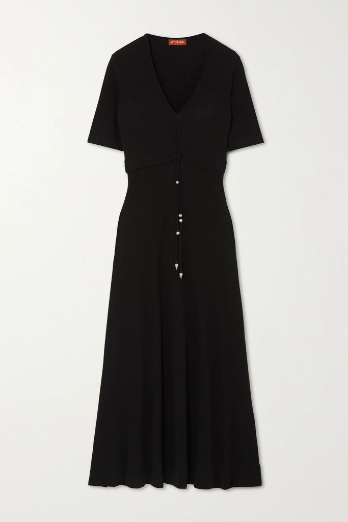 Panya Ruched Jersey Maxi Dress - Black