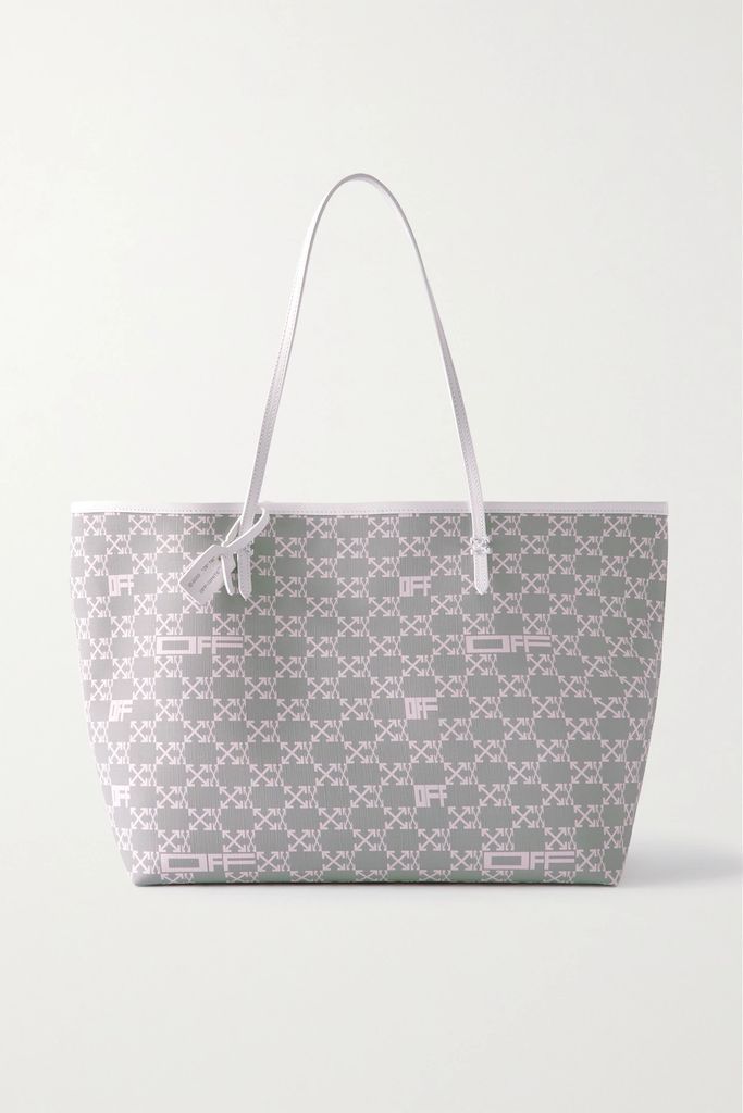 Day-off 40 Leather-trimmed Printed Pvc Tote - Gray