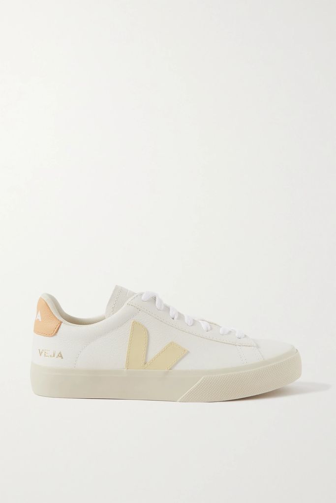 Campo Rubber-trimmed Leather Sneakers - White