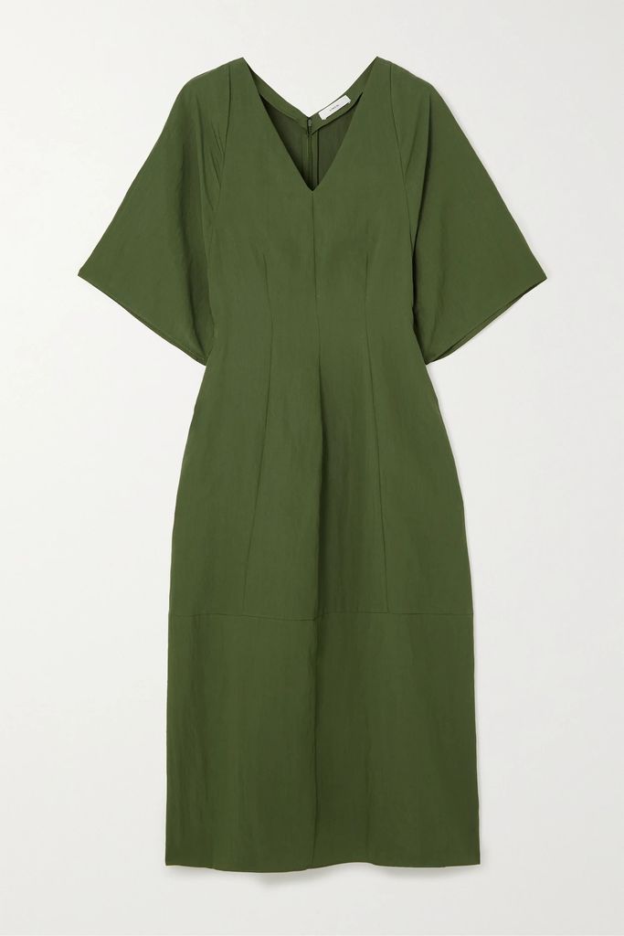 Tencel Lyocell-blend Midi Dress - Green