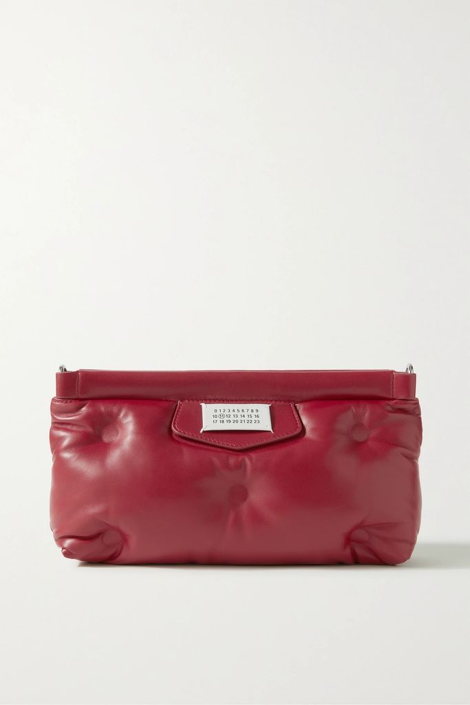 Glam Slam Quilted Leather Clutch - Red