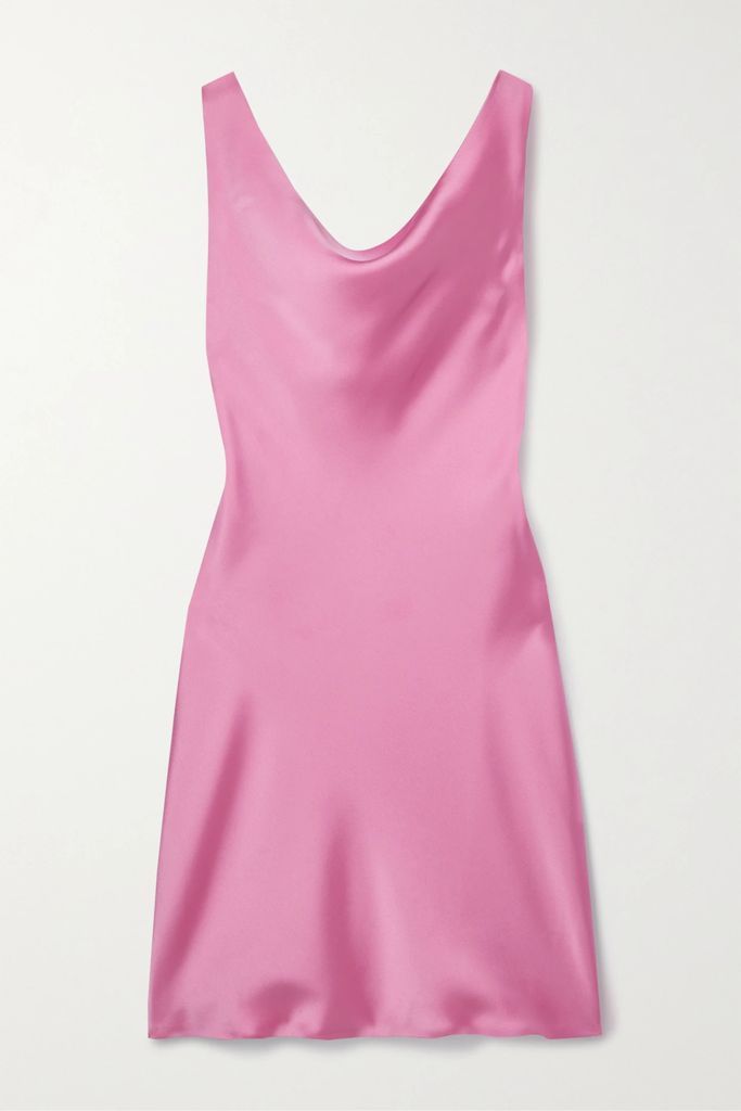 Maria Draped Satin Mini Dress - Pink
