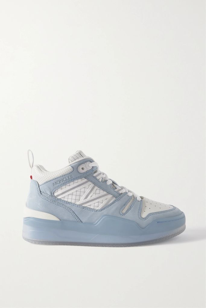 Pivot Mid Leather And Ripstop-trimmed Suede Sneakers - Blue