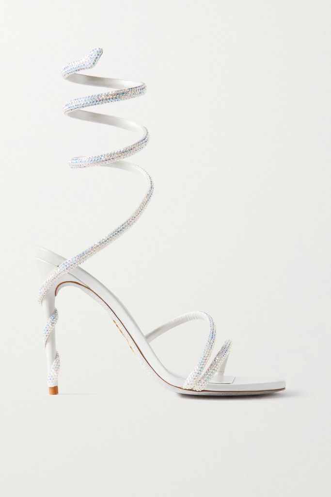 Margot Crystal-embellished Satin Sandals - Ivory