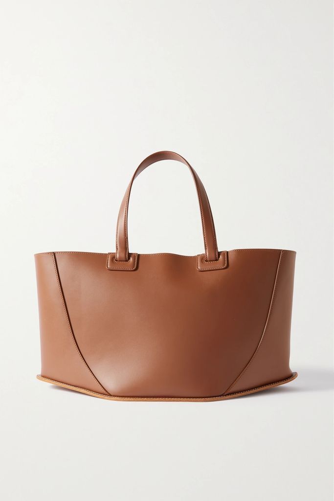 Coyote Paneled Leather Tote - Brown