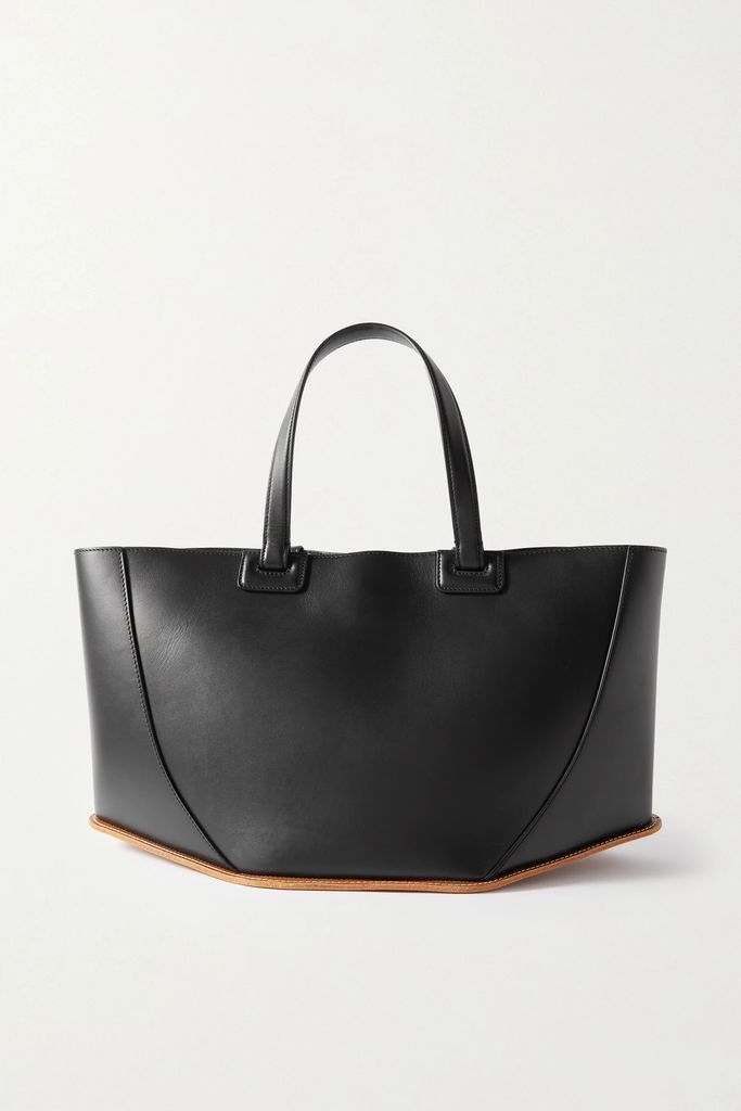 Coyote Paneled Leather Tote - Black
