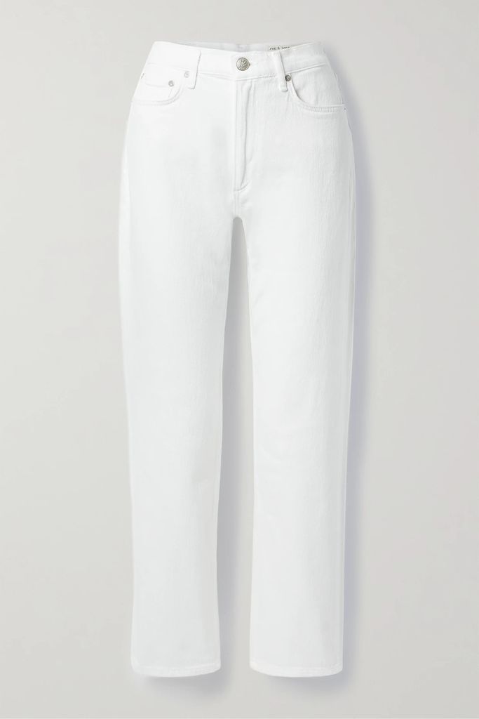 Harlow Mid-rise Straight-leg Jeans - White