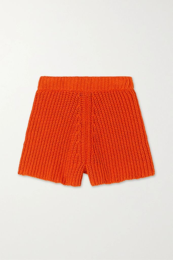 Palm Springs Ribbed Cotton Shorts - Orange